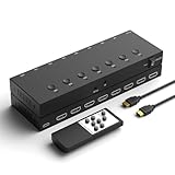 Y.D.F HDMI-Switcher mit 7 Anschlüssen, 4 K @ 60 Hz, HDMI-Switcher, 7-in-1-Out, HDCP 2.0, manuelle...