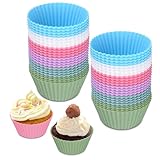24 Stück Silikon Muffinförmchen, Wiederverwendbare Cupcake Formen, Antihaftbeschichtet...