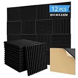 Anluomania Akustikschaumstoff 12 Stück, Akustikpaneele 30x30x2.5cm, Hochdichte Schallabsorber Wand,...