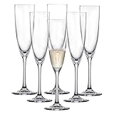 SCHOTT ZWIESEL Sektglas Classico (6er-Set), klassische Champagner Gläser mit Moussierpunkt,...