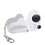 Jiusion Portable beleuchtete LED beleuchtete Schmucklupe 30X 60X tragbare Handlinse mit Augenlinse...