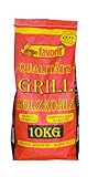 Favorit Laubholz-Holzkohle 10kg (Grillkohle, Holzkohle aus reinem Laubholz, extra große Körnung,...