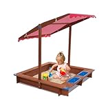 Sandkasten mit Dach, Kindersandkasten, Holzsandkasten, Sandkiste für Kinder - Outdoor und Garten...