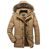 Generisch Herren Warme Winterjacke Parka Jacke Mit Plüsch Gefütterte Steppjacke Kapuze...