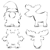 Ausstechformen Weihnachten Ausstecher Wichtel, 4PCS Keksausstecher Weihnachten aus Edelstahl,...