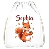 SpecialMe® Kinder Turnbeutel mit Name Eichhörnchen Tiermotive personalisierte Geschenke Mädchen...