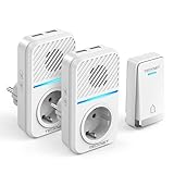TECKNET Funkklingel Batterielose, Steckdosen Kabellose Türklingel, IP65 Wasserdicht Drahtloses Funk...
