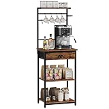 YMYNY Küchenregal, Bäckerregal, Kaffee Organizer, Kaffeebar, 5 Regalebenen, 8 Haken,...