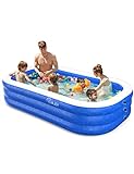 EVAJOY Aufblasbarer Pool, 300 x 184 x 51 cm Familienpool Groß, BPA-freier PVC Familienschwimmbad,...