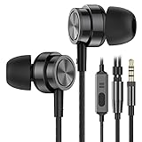 In Ear Kopfhörer mit Kabel, Kopfhörer mit Mikrofon, Geräuschunterdrückung Kopfhörer Stereo und...