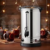 Mucola Glühweinkocher & Heißgetränkespender 7L aus Edelstahl mit Zapfhahn – Einkochautomat...