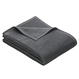 Ibena Porto Sofaschoner 75x200 cm - weich, strapazierfähig & maschinenwaschbar, Sofaschutz grau...