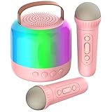 AIUNAOM Karaoke Maschine Kinder mit 2 drahtlosen Mikrofonen, Geburstag Geschenk für Kinder 3-12...