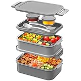 WayEee Lunchbox Erwachsene 2130ml Groß Volumen Bento Box Auslaufsicher Brotdose Erwachsene BPA Frei...