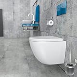 Design Wand-WC Hänge-WC Toilette WC-Schüssel inkl. WC-Sitz mit Absenkautomatik Kurze Ausführung...