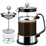 MAISITOO French Press Kaffeebereiter mit Edelstahl Filter 1000 ml, French Coffee Press, Kaffeepresse...