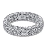 WZPKJH Ringschmuck, Männer- und Frauen-Zirkonring Mode All-Ice Diamond Ehepaar Verlobungsring,...