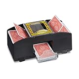 Relaxdays Kartenmischmaschine, 2 Decks, batteriebetrieben, für Spielkarten bis 90 mm, Kunststoff,...