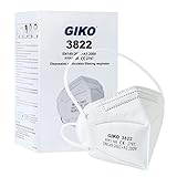GIKO FFP2 Maske 50 stück weiß FFP2 Masken Kopfband CE Zertifiziert 5 Schutzschichten Schutz FFP 2...