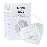 GIKO FFP2 Maske 50 stück weiß FFP2 Masken Kopfband FFP2 Atemschutzmaske 5 Schutzschichten Schutz...