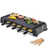Korona 45060 Raclette für 10 Personen | XXL-Raclette mit 10 Pfannen & Holzspateln |...