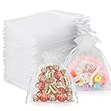 LEBEXY Organzasäckchen Geschenk Schmuckbeutel [7x9cm 100 Stück] | Klein Organza Säckchen Zum...
