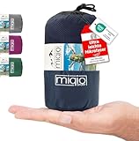 MIQIO® 2in1 Hüttenschlafsack Ultra leicht mit durchgängigem Reißverschluss (Links oder rechts):...