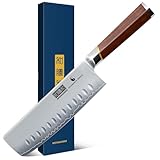 HOSHANHO Nakiri-Messer, 7 Zoll, handgeschmiedetes japanisches Kochmesser aus Superstahl,...
