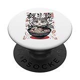 Katze Ramen Nudel Japanische Anime Manga Ramen Kawaii Katze PopSockets mit austauschbarem PopGrip