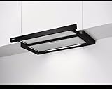 AEG DPE5661B Flachschirmhaube, 60 cm breit, Abluft- und Umluftbetrieb, Drucktasten, 3...