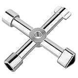 UKOFEW Universal Schlüssel, Vierkantschlüssel, Multifunktionaler 4-Wege-Schlüssel, Mit 4...