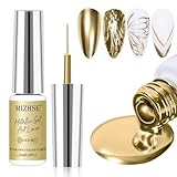 MIZHSE Gold Nagellack Metallic Painting Gel 7ML Gel Liner Nail Art, UV/LED Gels Nail Polish Soak...
