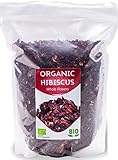 Bio Hibiskusblüten getrocknet | Organic Hibiskustee | Große Blätter für Teemischungen | Premium...