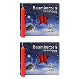 OLShop AG 2er Pack Baumkerzen rot ca. 13 x 105 mm (2 x 20 Stück) Weihnachtskerzen,...