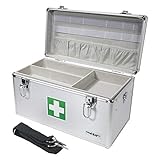HMF 14701-09 Alu Medizinkoffer, Erste Hilfe Koffer, Tragegriff, 40 x 22,5 x 20,5 cm