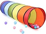 LATERN 180CM Spieltunnelzelt für Kinder, 46CM Runder Öffnung Babytunnel Bunter Pop-Up Kriechtunnel...