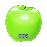 Digitale Küchenwaage im 'grüner Apfel' Design 5kg - moderne elektronische Waage 1g Präzise -...