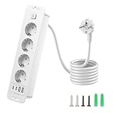 Inhwatek Einbausteckdose mit USB C - 4-Fach Steckdosenleiste, 8-in-1 Versenkbare Tischsteckdose mit...