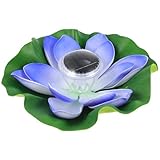 Angoily Solar Lotusblume Teichbeleuchtung Lotusblumenlampe auspc Material für Garten Pool Terrasse...
