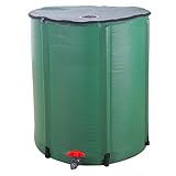 LEADZM Faltbar Regentonne, Tragbarer Wasserauffangbehälter, Regenwassertonne mit Filter Zapfhahn...