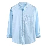 Minying Herrenhemd, Revers, langärmlig, Business, Casual, lässig, reine Farbe, Revers, Tops,...