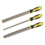 TARIST holzfeilen set 3tlg, 200mm. Profi holzraspel inkl Flach holzfeile, Halbrund holzfeile, Rund...
