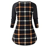 Blumen Oberteil Damen Damen Herbst und Winter Plaid Top Sexy Fashion Langarm Casual Top Damen Herbst...