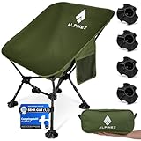 ALPINEZ Campingstuhl faltbar leicht höhenverstellbar | kleines packmaß Faltstuhl Camping Stuhl |...