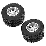 aqxreight 2 Stück RC-Hinterradnabenfelgen aus Aluminiumlegierung mit Gummireifen für 1/14...