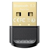 Maxuni Bluetooth Adapter, Bluetooth USB Dongle 5.3, Langstrecken Netzwerkadapter Stick für PC,...