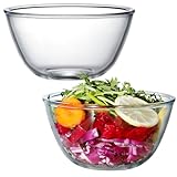 NUTRIUPS 2 Stück Glasschalen im Set 15.5cm Glasschüssel 1L Salatschüssel Glas Dessertschalen...