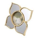 VALICLUD Vintage Hängespiegel mit Kreativem Fotorahmen Harz Goldfarben Retro Wandspiegel für...