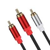 Discool RCA Stecker auf 2RCA Stecker vergoldetes Y Splitter HI-FI Kabel, professionelle Gummileitung...