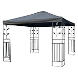 Pavillon Ersatzdach wasserdicht mit PVC Beschichtung 3 x 3 Meter - anthrazit - Universal...